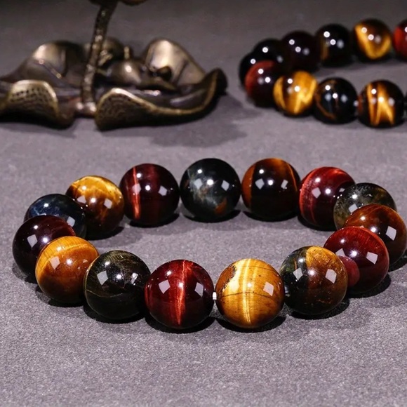 14mm Tigers Eye bracelet - Picture 4 of 5